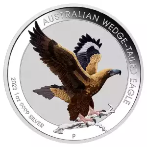 2023 1oz Australia Perth Mint Wedge-Tailed Eagle .9999 Silver Coloured Coin (2)