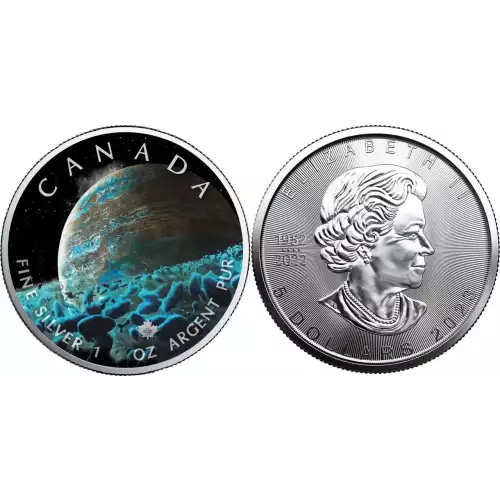 2023 1oz Canada Maple Leaf Planetary Rings Edition .9999 Silver Coin
