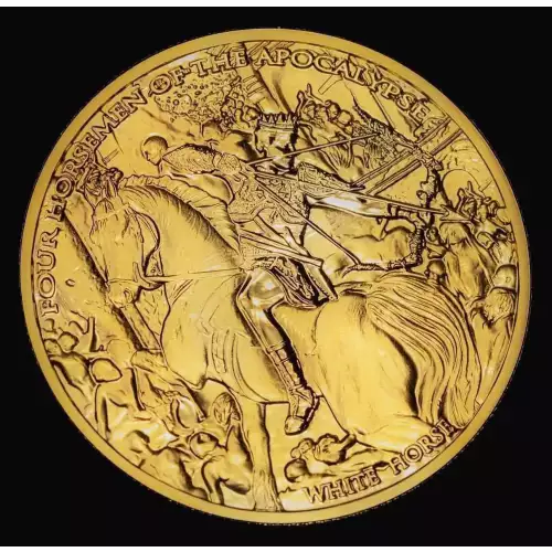 2023 1oz Carpathian Four Horsemen of the Apocalypse White Horse Gold Gilt .999 Silver Coin