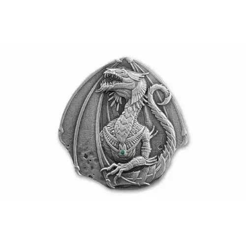 2023 1oz Fiji .999 Silver Egyptian Dragon Ultra High Relief Antiqued BU