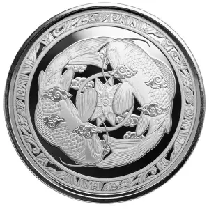 2023 1oz Fiji Scottsdale Mint .999 Silver Koi Fish Coin (2)