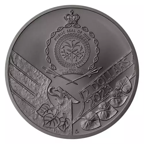 2023 1oz Niue Czech Lion Gold Gilt Black Platinum .999 Silver Coin