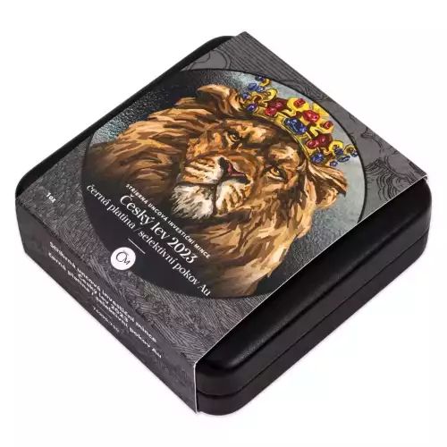 2023 1oz Niue Czech Lion Gold Gilt Black Platinum .999 Silver Coin (4)