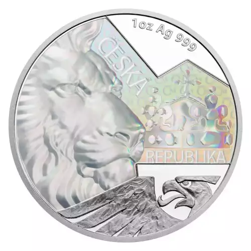 2023 1oz Niue Czech Lion Hologram Proof .999 Silver Coin (2)