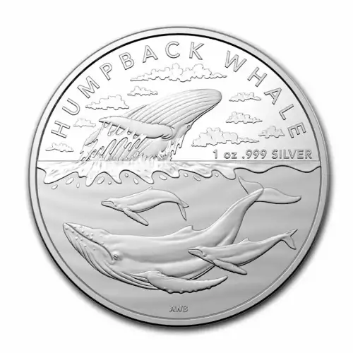 2023 1oz Royal Australian Mint Antarctic Territory Humpback Whale .999 Silver BU Coin (3)