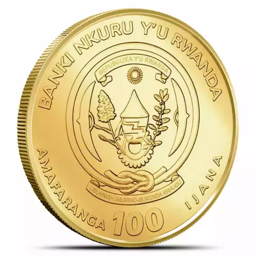 2023 1oz Rwanda .999 Gold Mountain Gorilla BU Coin  (2)