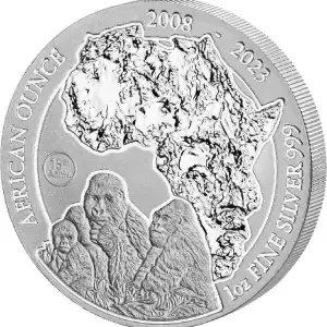 2023 1oz Rwanda .999 Silver Mountain Gorilla BU Coin