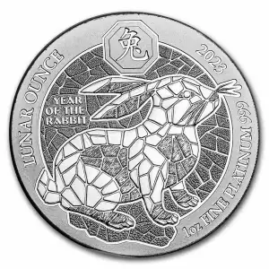 2023 1oz Rwanda Lunar Series - Year of the Rabbit .999 Silver BU Coin (2)