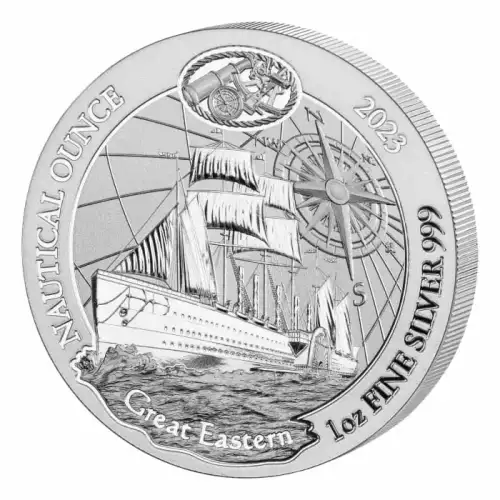 2023 1oz Rwanda Nautical Ounce - Great Eastern .999 Silver BU Coin (2)