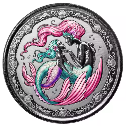 2023 1oz Samoa Mermaid Mother & Daughter .999 Silver Color Proof Coin (3)