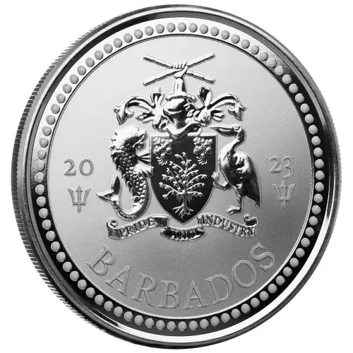 2023 1oz Scottsdale Mint Barbados .999 Silver Trident Coin