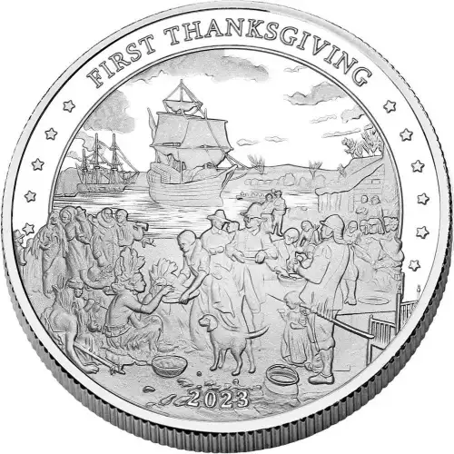 2023 1oz Sioux Nation First Thanksgiving .999 Silver Coin (2)