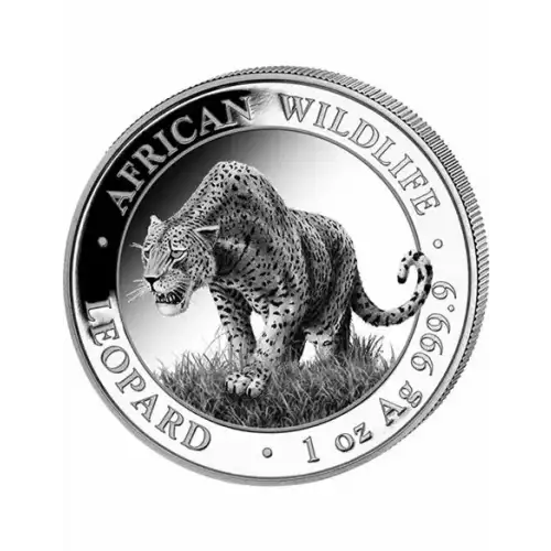 2023 1oz Somalia African Wildlife Series  .9999 Silver Leopard BU Coin 