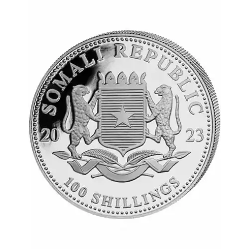 2023 1oz Somalia African Wildlife Series  .9999 Silver Leopard BU Coin  (2)