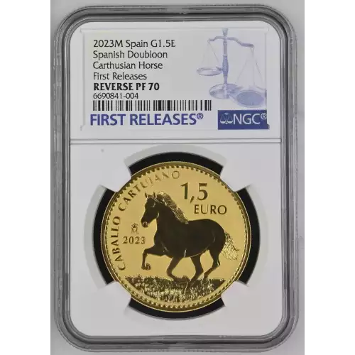 2023 1oz Spanish Gold Doubloon Stallion - NGC Rev PF 70 First Releases 