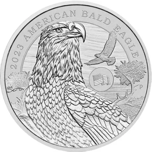 2023 1oz Tuvalu American Bald Eagle w/ Flag Privy .9999 Silver Coin
