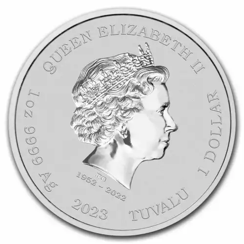 2023 1oz Tuvalu James Bond Casino Royale Casino Chip .9999 Silver BU Coin (2)