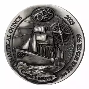 2023 3oz Rwanda Nautical Ounce - Great Eastern .999 Silver High Relief Antique Coin