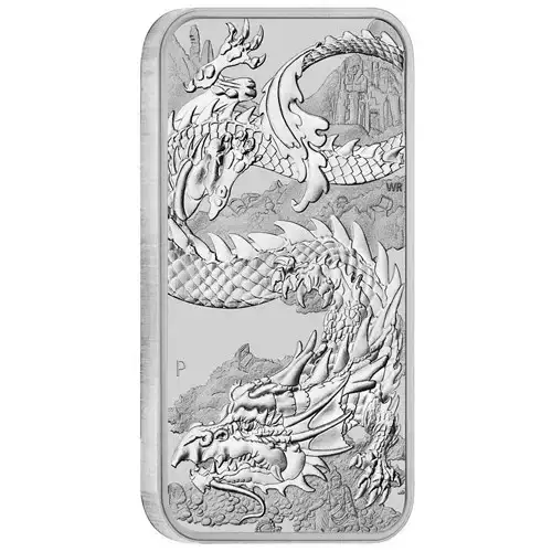 2023 Australian Perth Mint 1oz Dragon Silver rectangular coin