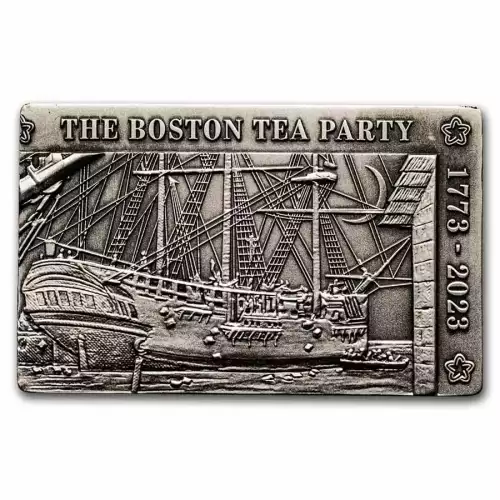 2023 Barbados Boston Tea Party 4 x 1 oz .999 Silver Coin Bar Set (5)
