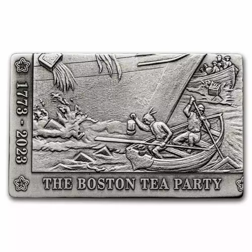 2023 Barbados Boston Tea Party 4 x 1 oz .999 Silver Coin Bar Set (5)
