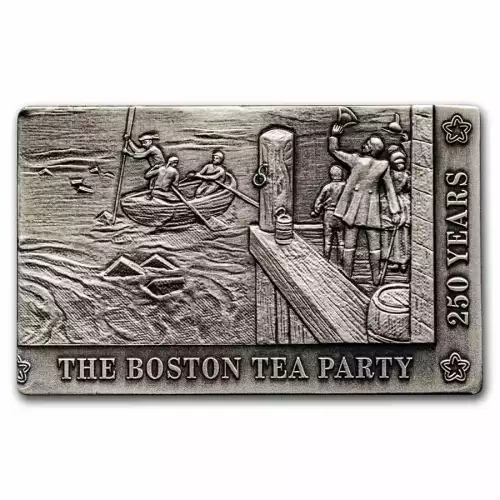 2023 Barbados Boston Tea Party 4 x 1 oz .999 Silver Coin Bar Set (5)