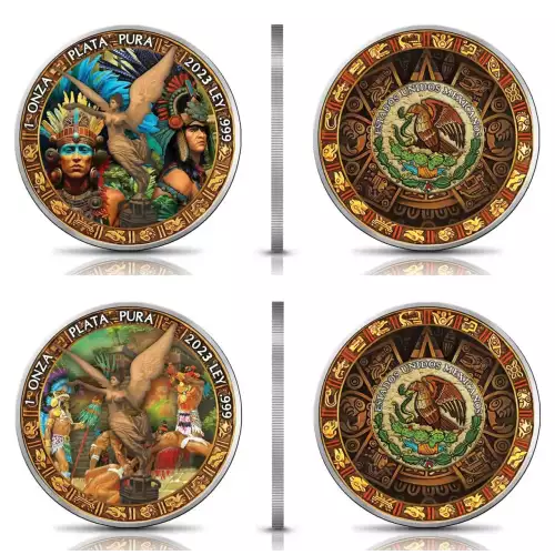 2023 Mexico Libertad Historia de la Azteca Edition 2 x 1 oz Silver Coin Set