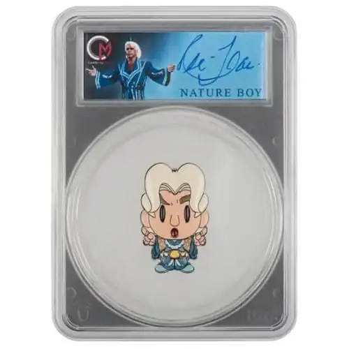 2023 Niue 2oz Ric Flair Blue Chibis PCGS PR70 DCAM Silver Coin