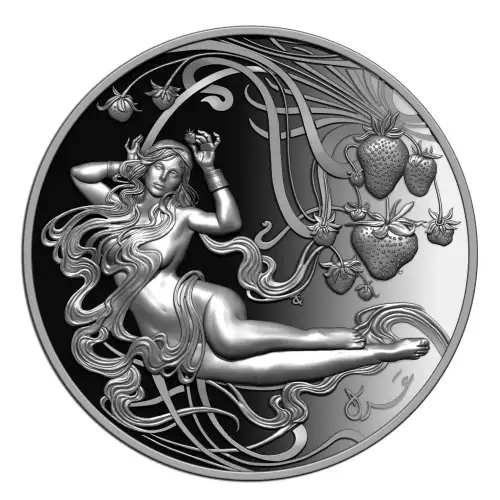 2023 Niue Liberty Justice Woman with Strawberries 2 oz Silver Coin