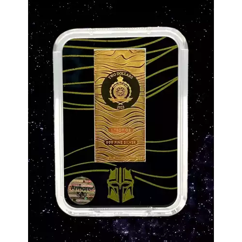 2023 Niue Mandalorian Beskar Bar Gold Gilt Armorer Edition 1 oz Silver Coin (Mintage 500) (2)