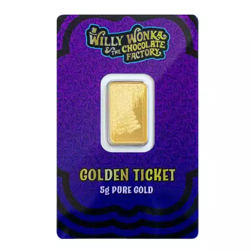 2023 Pamp Suisse Willy Wonka Golden Ticket 5g Gold Bar