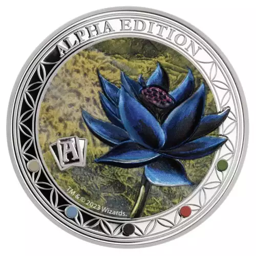 2023 Samoa Magic the Gathering Black Lotus Alpha Edition 2 oz Silver Coin (3)