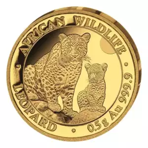 2024 0.5g Somalia African Wildlife - Leopard .9999 Gold Proof Coin