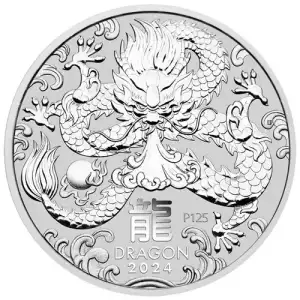 2024 1/2 oz Australia Perth Mint Lunar Series III - Year of the Dragon .9999 Silver BU Coin