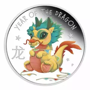 2024 1/2oz Tuvalu Baby Dragon .9999 Silver Proof Coloured Coin