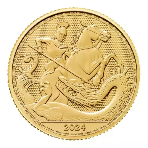 2024 1/4 oz British Royal Mint St. George and the Dragon .9999 Gold Coin (3)