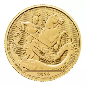 2024 1/4 oz British Royal Mint St. George and the Dragon .9999 Gold Coin (3)