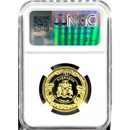 2024 1/4oz Barbados Wild West Revolver Gold Gilt Silver Coin NGC PF70 UC (2)