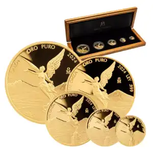 2024 1.9oz Mexico Libertad .999 Gold 5 Coin Set (5)