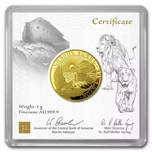 2024 1 gram Armenia Noah's Ark .9999 Gold Coin (Capsule & Certificate) (2)