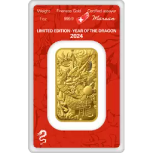 2024 1 oz Argor-Heraeus Gold Bar - Year of the Dragon (2)