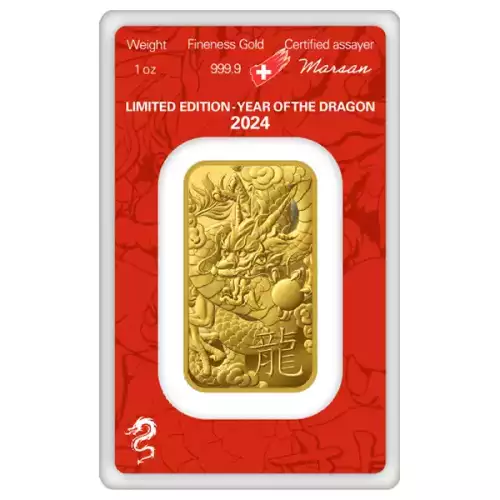 2024 1 oz Argor-Heraeus Gold Bar - Year of the Dragon (2)