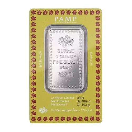 2024 1 oz Pamp Suisse Diwali - Lakshmi and Peacocks .999 Silver Bar (5)