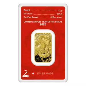 2024 10g Argor-Heraeus Lunar Year of the Snake .9999 Gold Bar in Assay