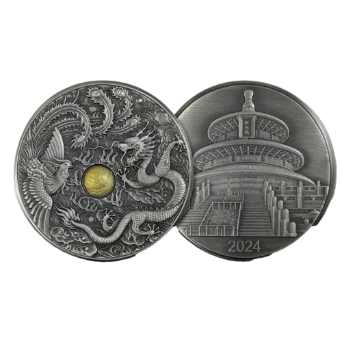 2024 1oz 35th Anniversary of the Dragon and Phoenix - Pearl of Wisdom Window Antiqued .999 Silver Medal (4)