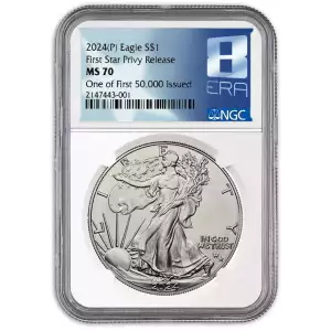 2024 1oz American Silver Eagle Star Privy Silver NGC MS70 