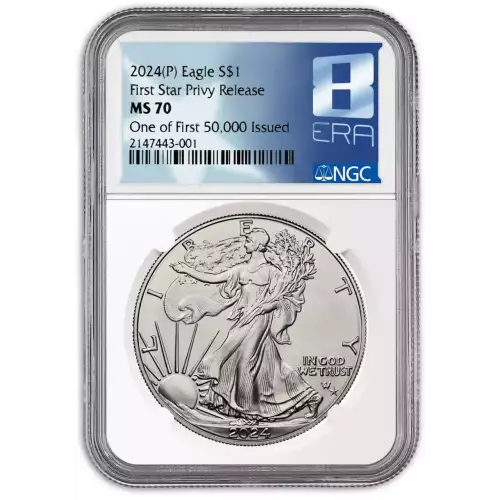 2024 1oz American Silver Eagle Star Privy Silver NGC MS70 