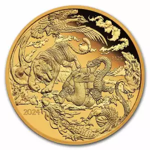 2024 1oz Australia Chinese Myths and Legends - Four Guardians .9999 Gold Proof Coin  (5)