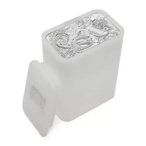 2024 1 oz Perth Mint Silver Dragon Coin Bar – Rectangular