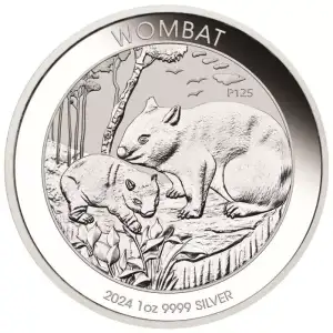 2024 1oz Australia Perth Mint Wombat .9999 Silver BU Coin (2)